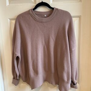 Women's Oversized Crewneck Sweater - Dusty Mauve